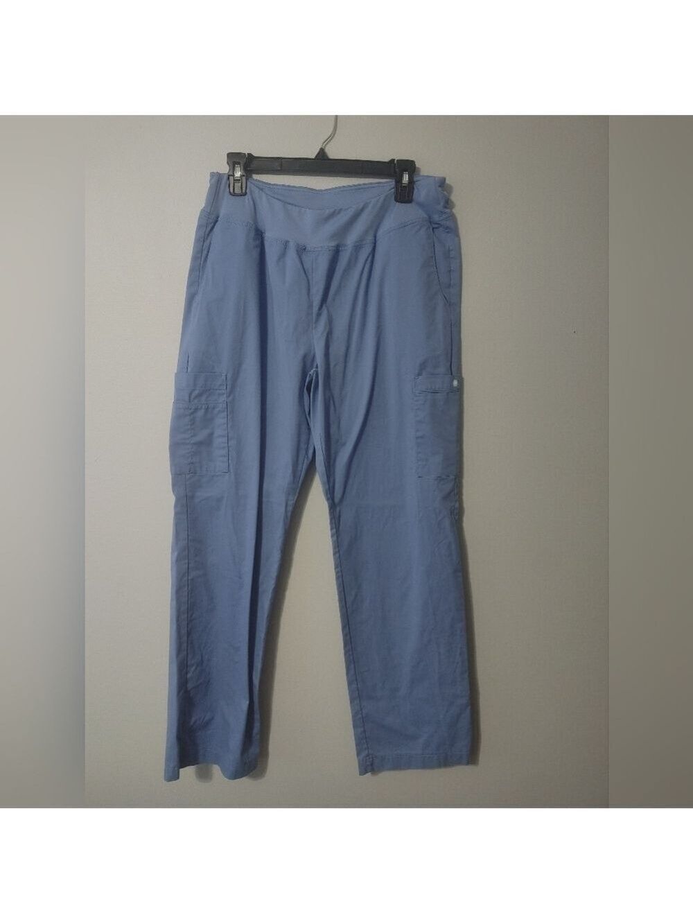 Allure White Cross Women's Light Blue Wide Leg Scrub Pants L